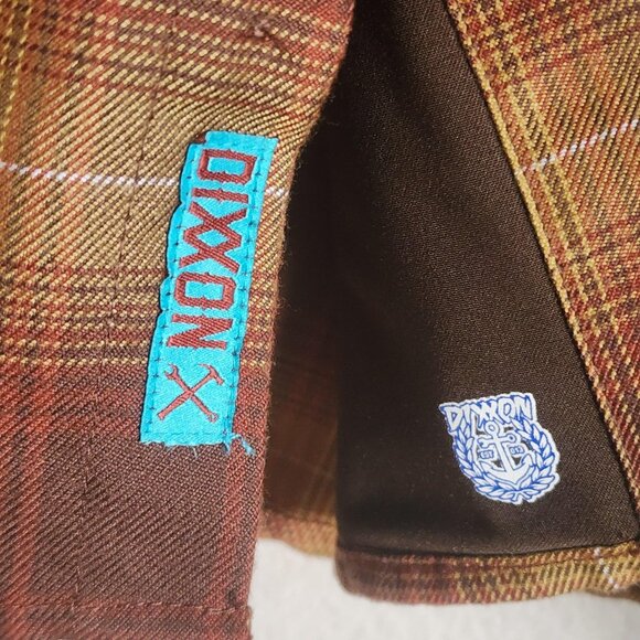 Dixxon Shirt Mens Extra Large Brown Yellow Plaid Goldfield Flannel Snap Front - Picture 4 of 11